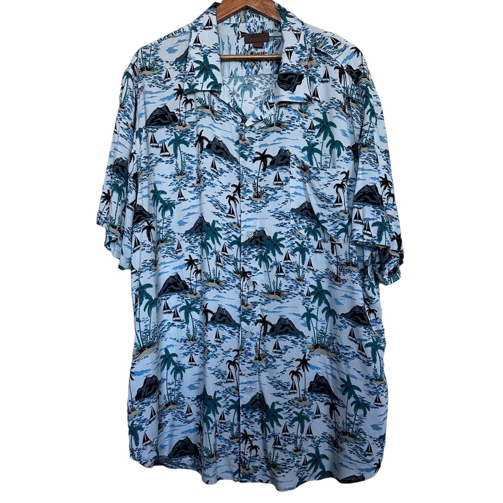 Northwest Territory Mens Sz 2XL Tropical Hawaiian Shirt Palm Trees